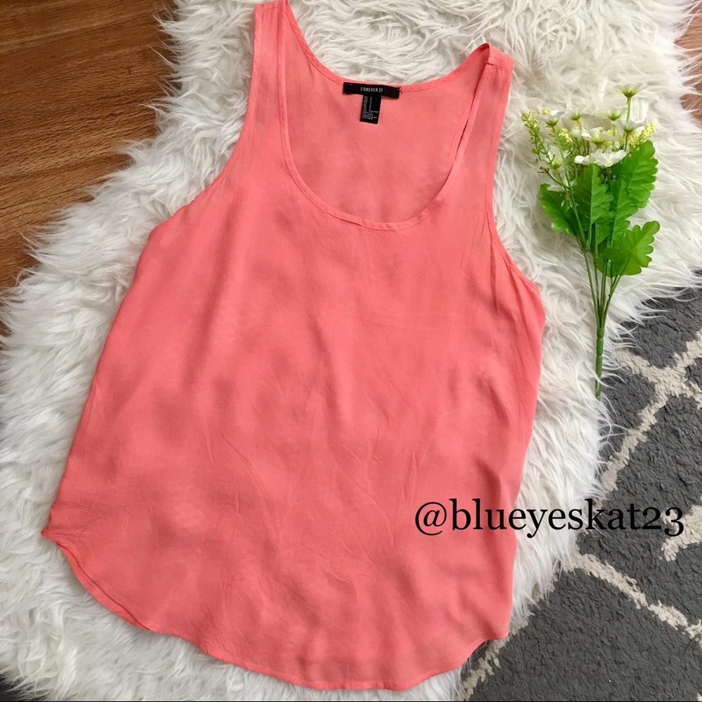 🛍 Coral Slight Racerback Tank Top Blouse